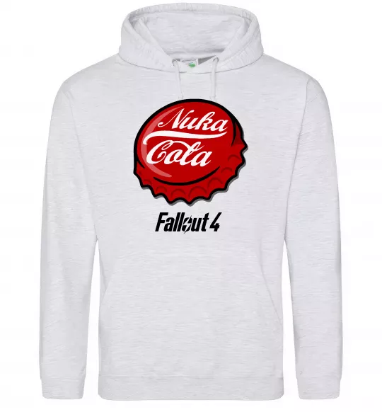 Мужская толстовка (худи) Nuka cola Серый меланж фото