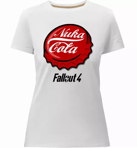 Женская премиум футболка Nuka cola Белый фото