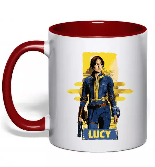 Чашка с цветной ручкой Lucy Fallout Красный фото