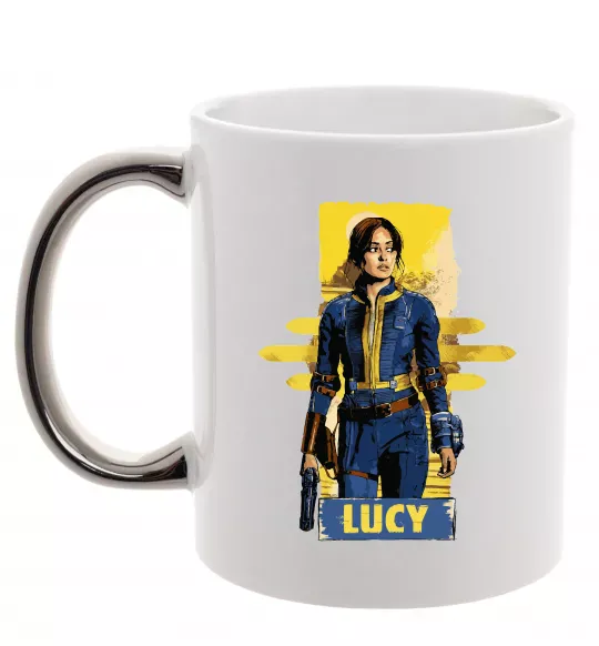 Чашка с цветной ручкой Lucy Fallout Серебро фото