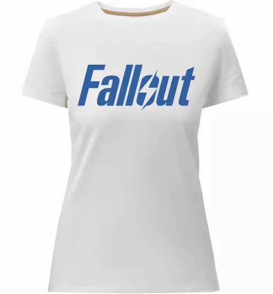 Женская премиум футболка Fallout logo Белый фото