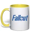 Чашка с цветной ручкой Fallout logo Лимонный фото