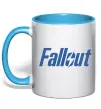 Чашка с цветной ручкой Fallout logo Голубой фото