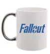 Чашка с цветной ручкой Fallout logo Серебро фото