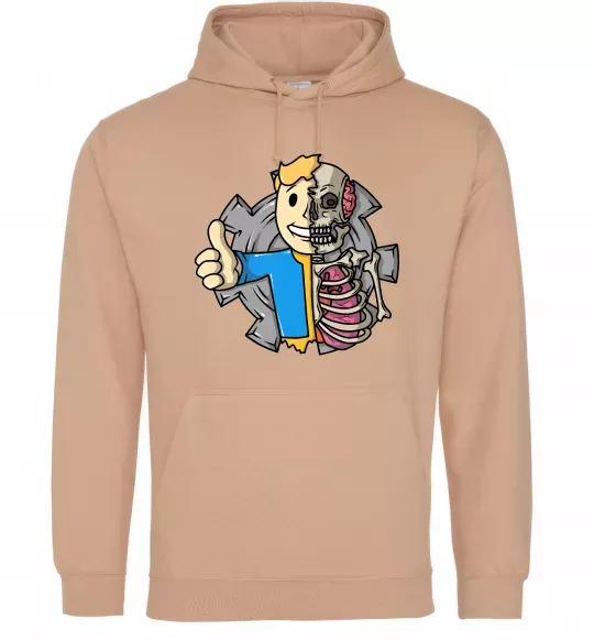 Мужская толстовка (худи) Half vault fallout Песочный фото