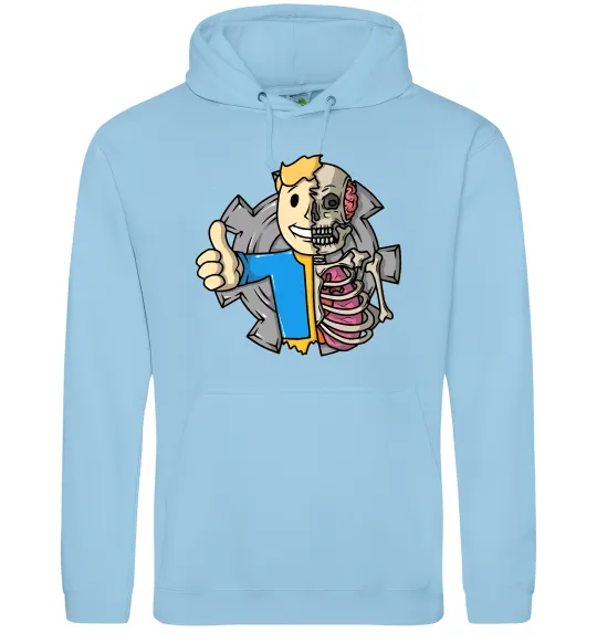 Мужская толстовка (худи) Half vault fallout Голубой фото