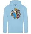 Мужская толстовка (худи) Half vault fallout Голубой фото