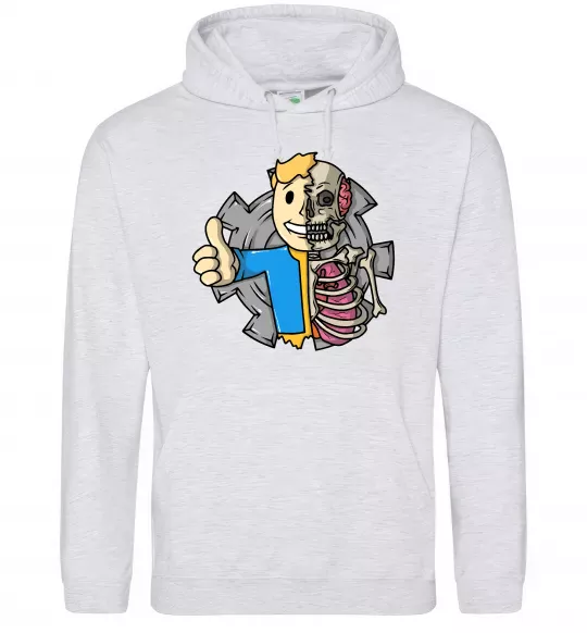 Женская толстовка (худи) Half vault fallout Серый меланж фото