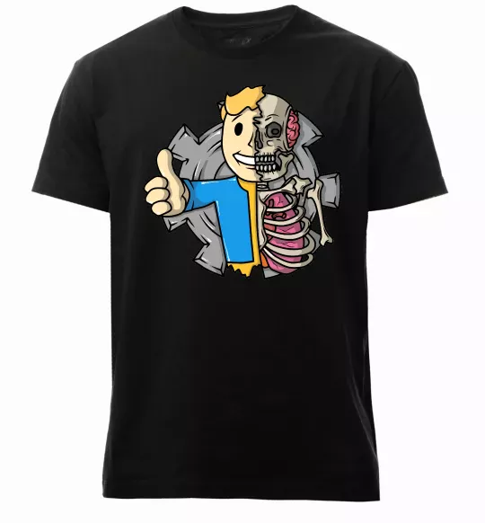 Чоловіча преміум футболка Half vault fallout Чорний фото