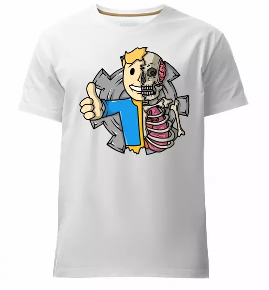 Чоловіча преміум футболка Half vault fallout Білий фото