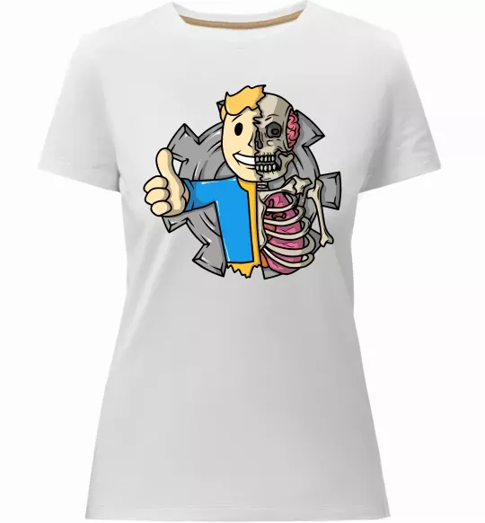 Женская премиум футболка Half vault fallout Белый фото