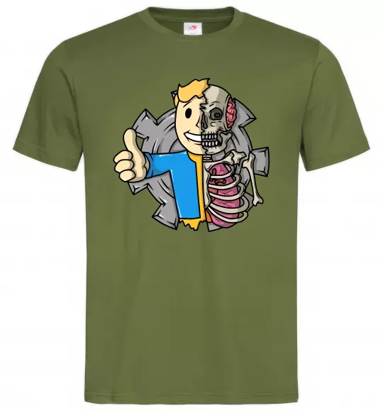 Мужская футболка Half vault fallout Оливковый фото