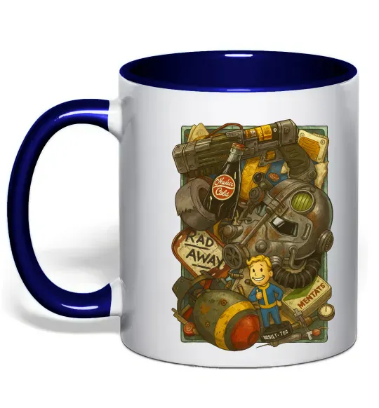 Чашка з кольоровою ручкою Fallout pack Глибокий темно-синій фото