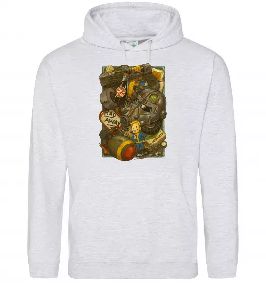 Мужская толстовка (худи) Fallout pack Серый меланж фото