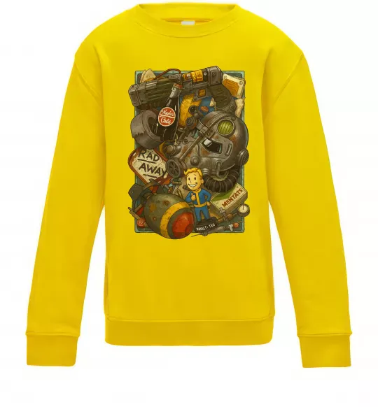 Детский Свитшот Fallout pack Солнечно желтый фото