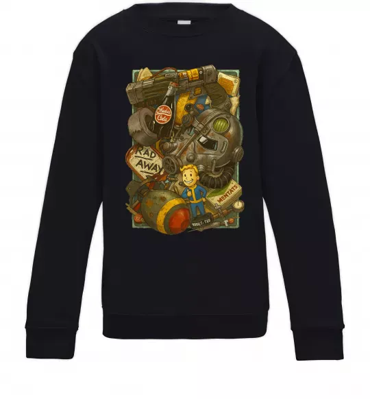 Детский Свитшот Fallout pack Черный фото