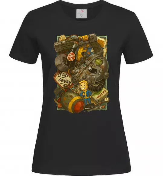 Жіноча футболка Fallout pack Чорний фото