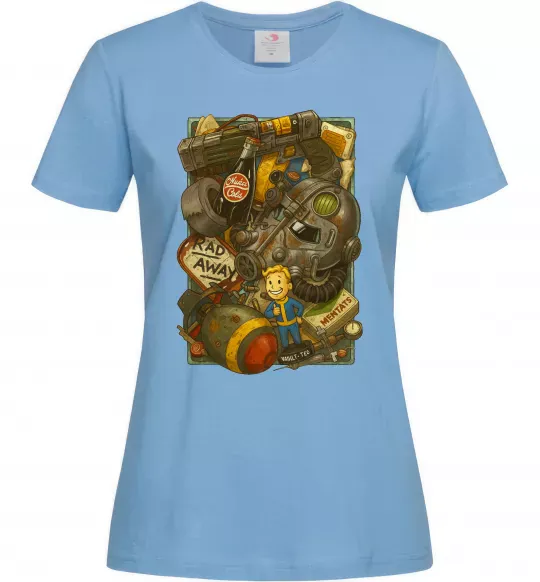 Жіноча футболка Fallout pack Блакитний фото