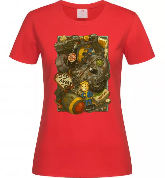 Жіноча футболка Fallout pack Червоний фото