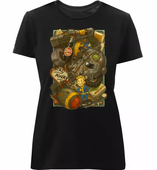 Женская премиум футболка Fallout pack Черный фото