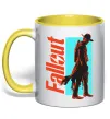 Чашка с цветной ручкой Fallout ghoul Лимонный фото