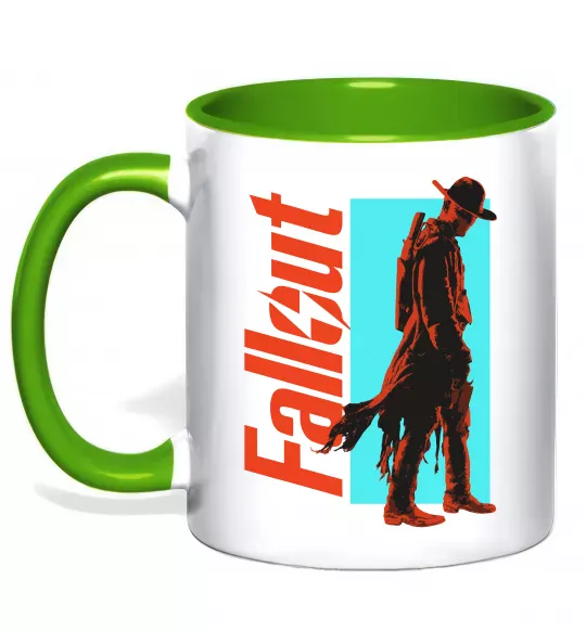 Чашка с цветной ручкой Fallout ghoul Зеленый фото