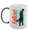 Чашка с цветной ручкой Fallout ghoul Серебро Чашка с цветной ручкой Fallout ghoul Серебро фото