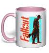 Чашка с цветной ручкой Fallout ghoul Нежно розовый Чашка с цветной ручкой Fallout ghoul Нежно розовый фото