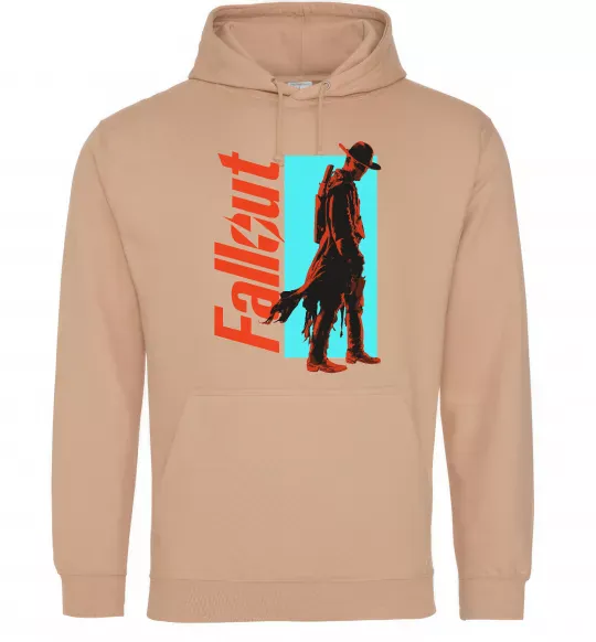 Мужская толстовка (худи) Fallout ghoul Песочный фото