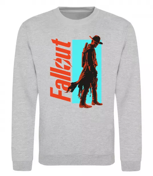 Свитшот Fallout ghoul Серый меланж фото