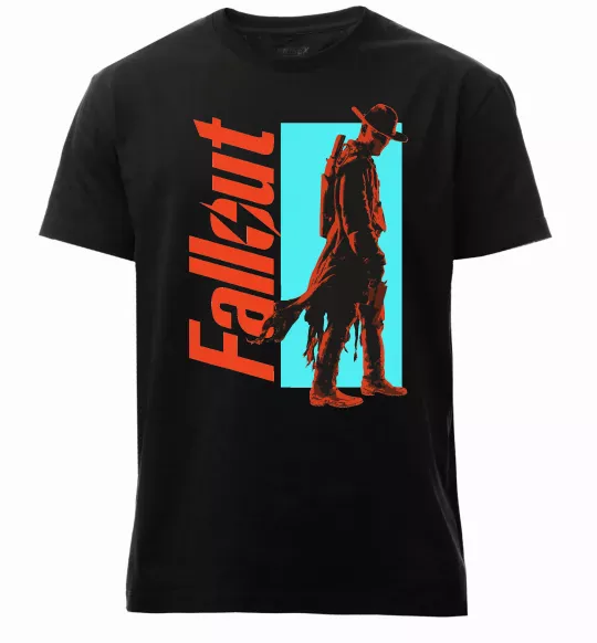 Мужская премиум футболка Fallout ghoul Черный фото