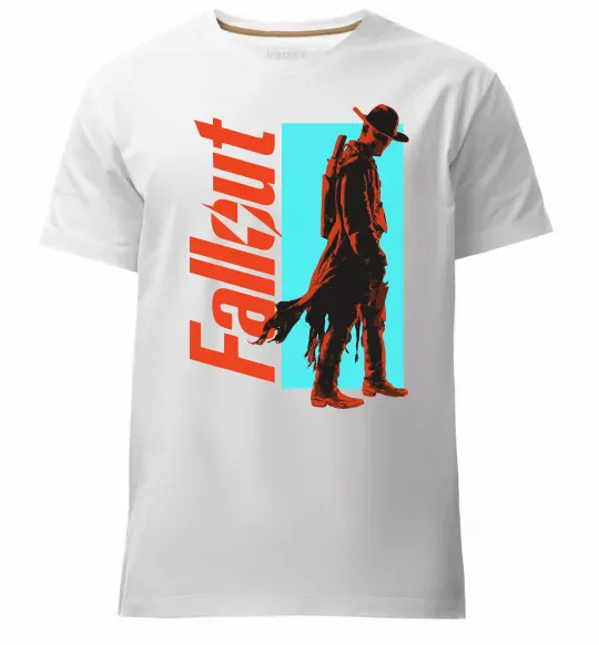 Мужская премиум футболка Fallout ghoul Белый фото