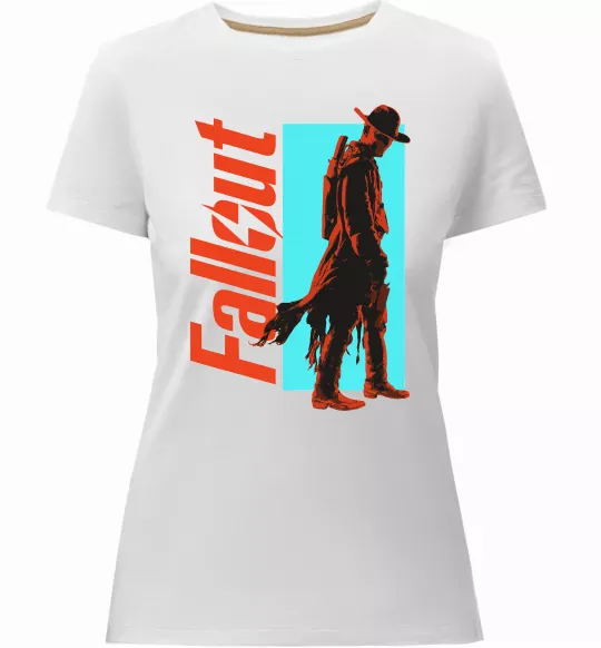 Женская премиум футболка Fallout ghoul Белый фото