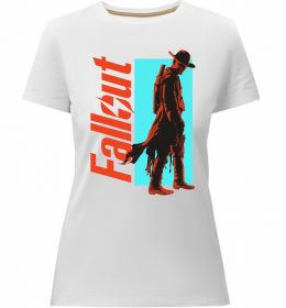 Женская премиум футболка Fallout ghoul