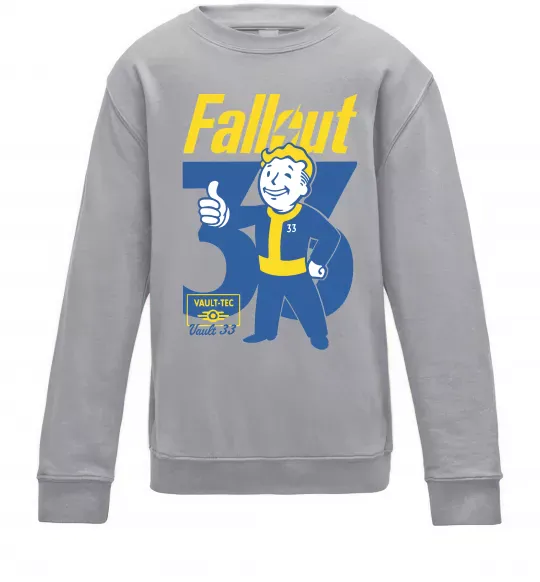 Детский Свитшот Fallout 33 Серый меланж фото