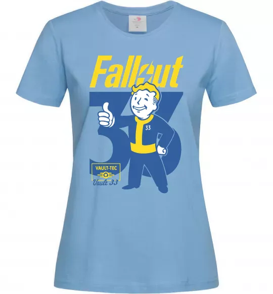 Жіноча футболка Fallout 33 Блакитний фото