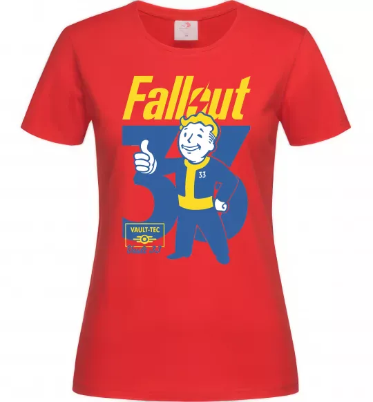 Жіноча футболка Fallout 33 Червоний фото