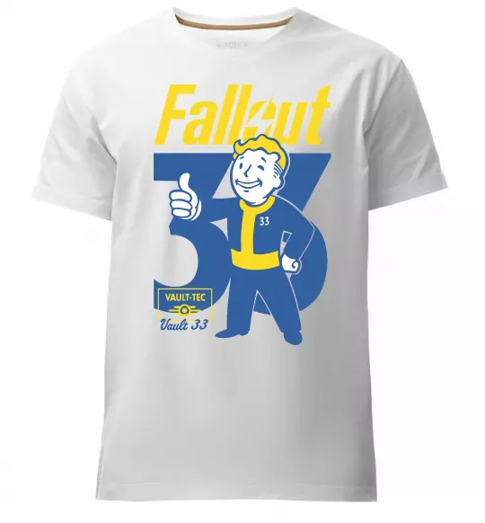 Мужская премиум футболка Fallout 33 Белый фото