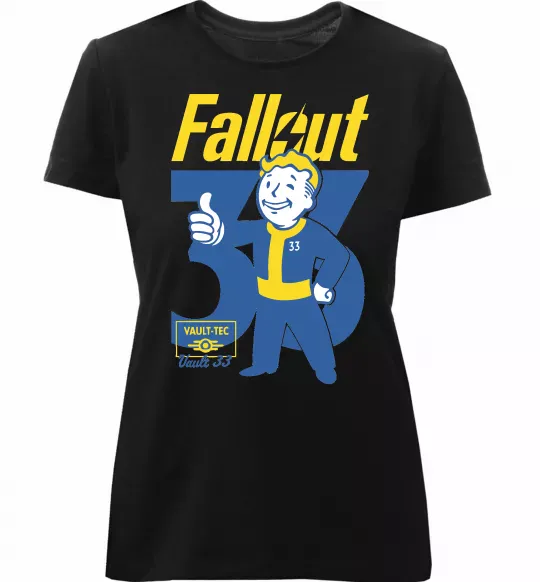 Женская премиум футболка Fallout 33 Черный фото