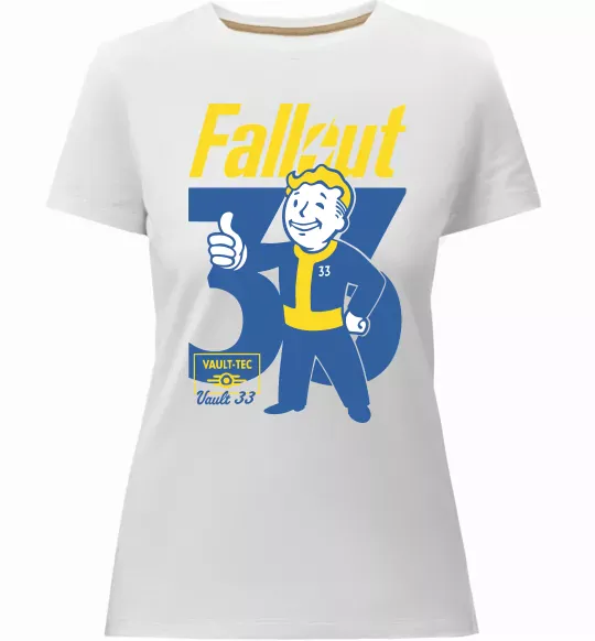 Женская премиум футболка Fallout 33 Белый фото