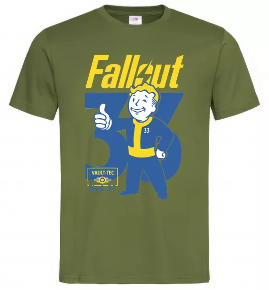 Мужская футболка Fallout 33 Оливковый фото