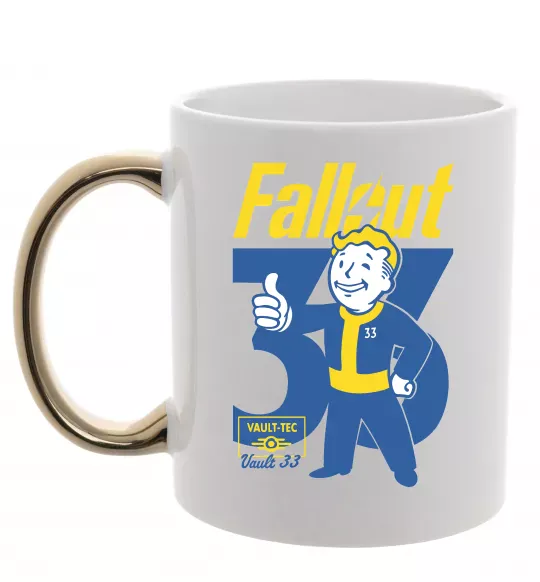 Чашка с цветной ручкой Fallout 33 Золото фото