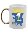 Чашка с цветной ручкой Fallout 33 Золото фото