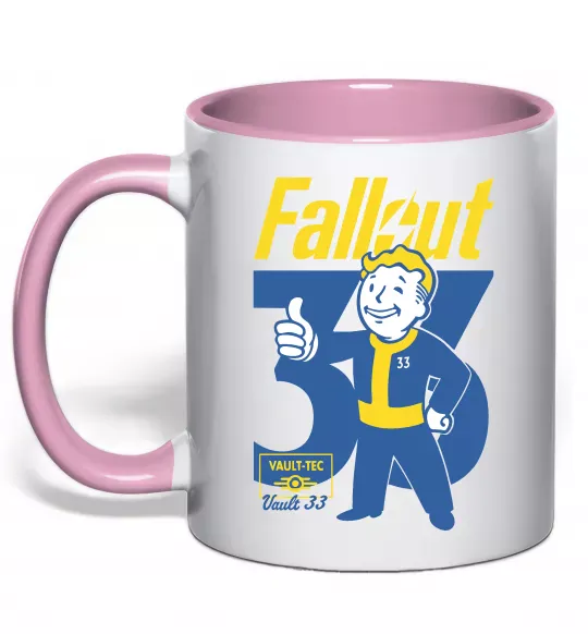Чашка с цветной ручкой Fallout 33 Нежно розовый фото