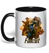 Чашка з кольоровою ручкою Fallout art Чорний фото