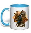 Чашка з кольоровою ручкою Fallout art Блакитний фото