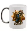 Чашка з кольоровою ручкою Fallout art Срібло фото