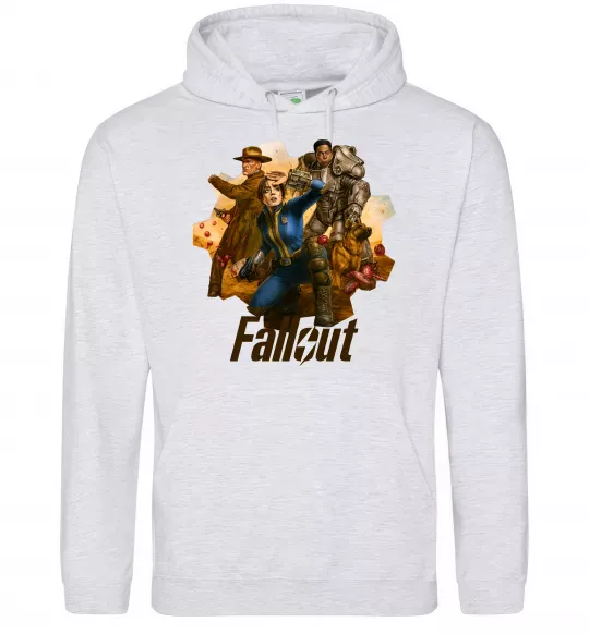 Женская толстовка (худи) Fallout art Серый меланж фото