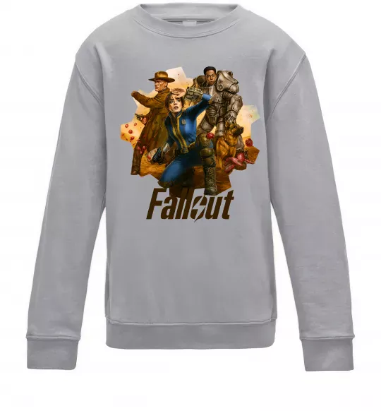 Детский Свитшот Fallout art Серый меланж фото