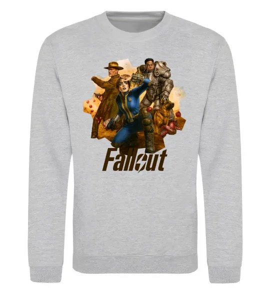 Світшот Fallout art Сірий меланж фото